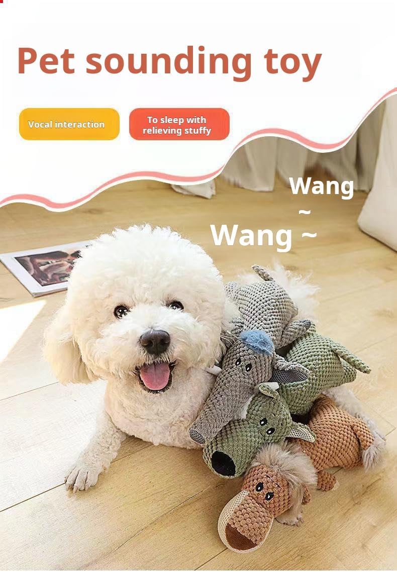 Dog Plush Toy Soft Chew Toy for Dog Cute Durable Dog Toy Stuffed Animal Dog Plush Toy Puppy Pet Mutt Toy Plush Dog Chew Toy Suitable for Large, Medium and Small Dogs Orange Lion